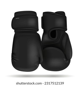 Color boxing gloves. Sport hands punch items for boxers equipment. 3d isolated objects utter vecto