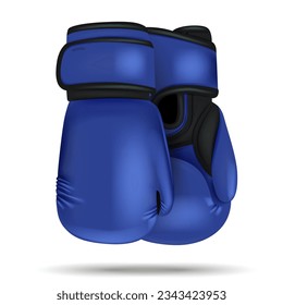 Color boxing gloves. Sport hands punch items for boxers equipment. 3d isolated objects utter vecto