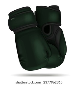 Color boxing gloves. Sport hands punch items for boxers equipment. 3d isolated objects utter vecto