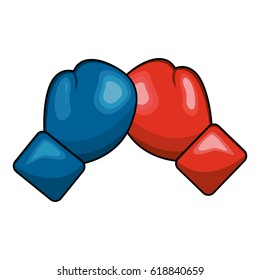 color boxing play and gloves icon