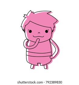 color boy with hairstyle design and thinking face