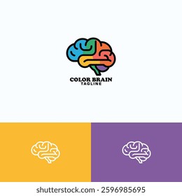Color brain Logo design template