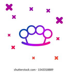 Color Brass knuckles icon isolated on white background. Gradient random dynamic shapes. Vector Illustration