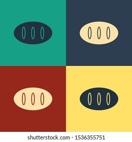 Color Bread loaf icon isolated on color background. Vintage style drawing. Vector Illustration