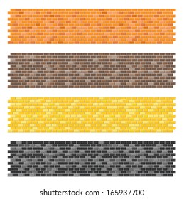 Color brick wall textures collection