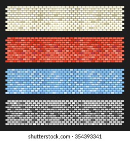 Color brick wall textures collection