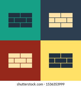 Color Bricks icon isolated on color background. Vintage style drawing. Vector Illustration