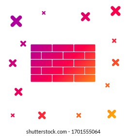 Icono de Ladrillos de color aislado en fondo blanco. Formas dinámicas aleatorias degradadas. Ilustración vectorial