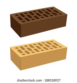 Color Bricks Icons Set2 - Yellow and Brown. Vector