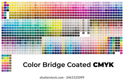 Color Bridge Coated CMYK. Pantone Color palette of the Fashion, Home and Interiors colors for test print