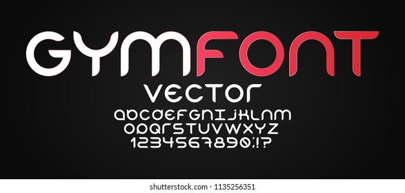 
Color, bright font in the old style. Vector, vintage alphabet. Style 80 s, 90 s retro posters. Color gradient. 
Futuristic style. 