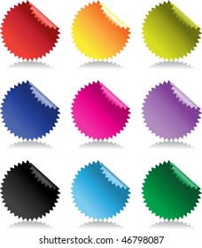 Color bright glossy stickers with reflection