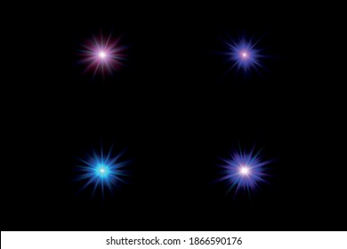 Color bright glowing light burst explosion with transparent. Vector illustration for cool effect decoration with ray sparkles. Brig