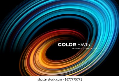 Color bright swirl organic 3d shape. Colored flow Trend design for web pages, posters, flyers, booklets, magazine covers, presentations. Vector illustration EPS10