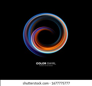 Color bright swirl organic 3d shape. Colored flow Trend design for web pages, posters, flyers, booklets, magazine covers, presentations. Vector illustration EPS10