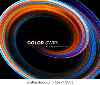 Color bright swirl organic 3d shape. Colored flow Trend design for web pages, posters, flyers, booklets, magazine covers, presentations. Vector illustration EPS10