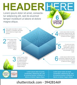 Color Bright Template of Water Infographic with Eco Elements