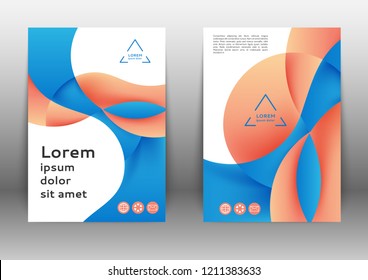 Color brochure design template with abstract lines and waves 