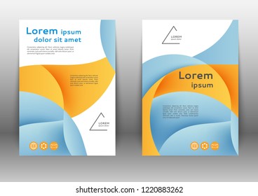 Color brochure design template with abstract lines and waves 