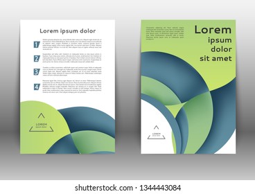 Color brochure design template with abstract lines and waves 