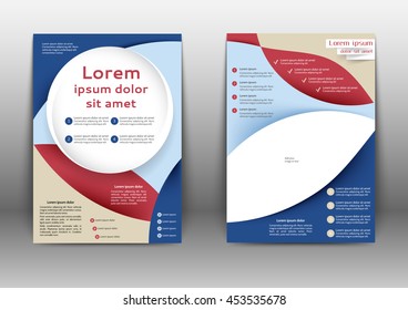 Color brochure design template with abstract lines and waves