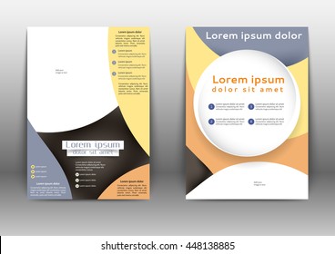 Color brochure design template. Brochure layout  with abstract lines and waves