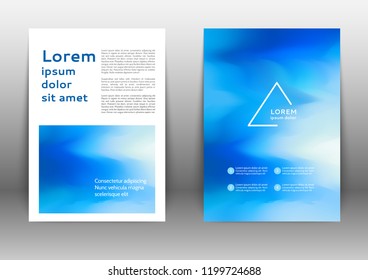 Color brochure design template with soft blurred background 