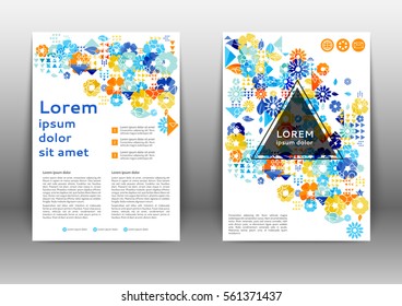 Color brochure template with abstract floral background