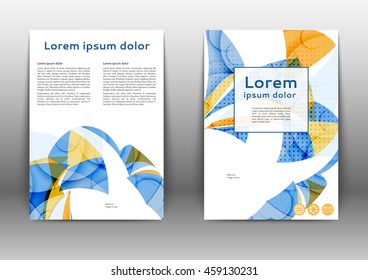 Color brochure template with abstract lines and waves 