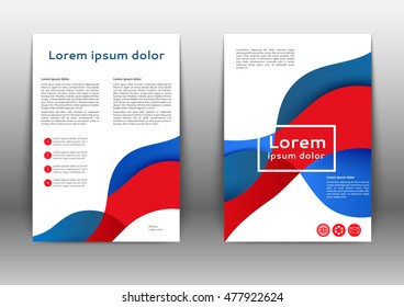 Color brochure template with abstract lines and waves 