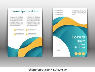 Color brochure template with abstract lines and waves 
