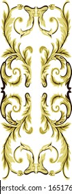 Color broque and flowers art design