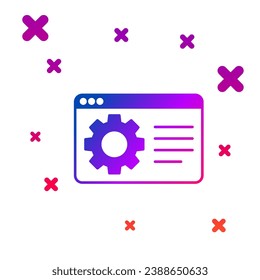 Color Browser setting icon isolated on white background. Adjusting, service, maintenance, repair, fixing. Gradient random dynamic shapes. Vector