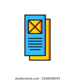 Color Browser window icon isolated on white background. Flat filled outline style with shadow. Vector