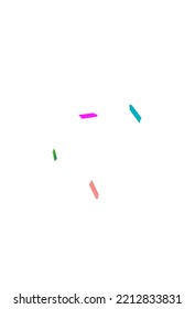 Color Brush Flying Vector White Background. Top Confetti Texture. Carnival Dust Pattern. Happy Shavings Carnaval Wallpaper.