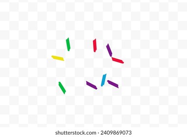 Color Brush Independence Vector Transparent Background. Celebrate Shavings Banner. Effect Confetti Wallpaper. Happy Dust Festival Postcard.