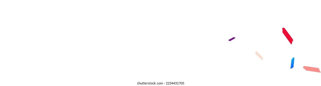 Color Brush Independence Vector White Panoramic Background. Decoration Shavings Illustration. Festival Dust Background. Happy Paint Carnaval Texture.