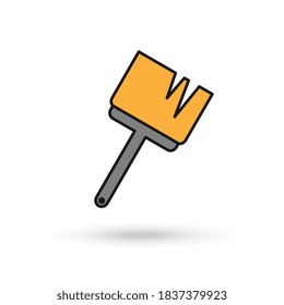 Color Brush paint tool icon isolated on white background flat style. Vector illustration