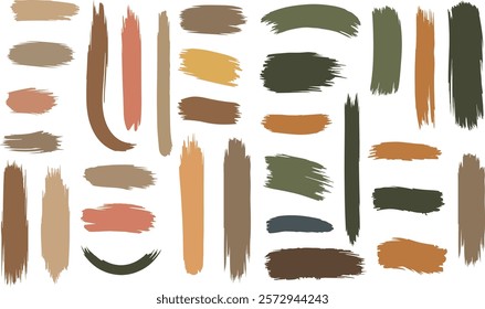 Color brush stroke set vector illustration