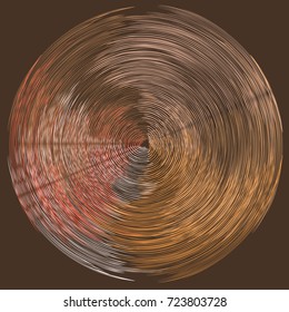 Color brush strokes stacked in a circle for the design of graphic works. Vector drawing