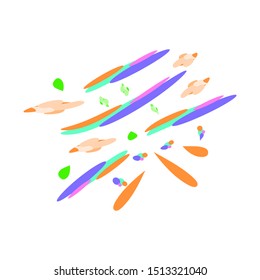 color brush style, set of color brush vector.