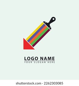 pincel de color y vectores de icono de logotipo triangular. estilo de ilustración simple, excelente para pintura, coloreado, negocios, construcción, etc.