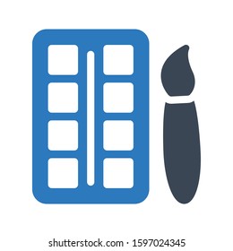 color brush vector glyph color icon 