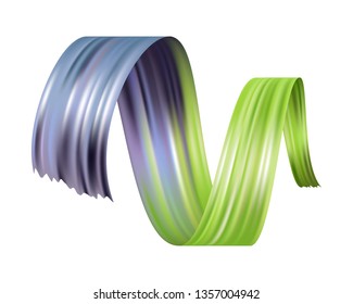 Color brushstroke design element isolated on white. Vector realistic illustration.