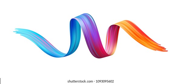 Color brushstroke oil or acrylic paint design element. Vector illustration EPS10 - Shutterstock ID 1093095602