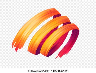 Color brushstroke oil or acrylic paint design element. Vector illustration EPS10