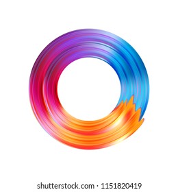 Color brushstroke oil or acrylic paint design element. Vector illustration EPS10