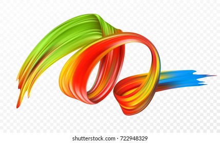 Color brushstroke oil or acrylic paint design element for presentations, flyers, leaflets, postcards and posters. Vector illustration EPS10