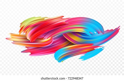 Color brushstroke oil or acrylic paint design element for presentations, flyers, leaflets, postcards and posters. Vector illustration EPS10