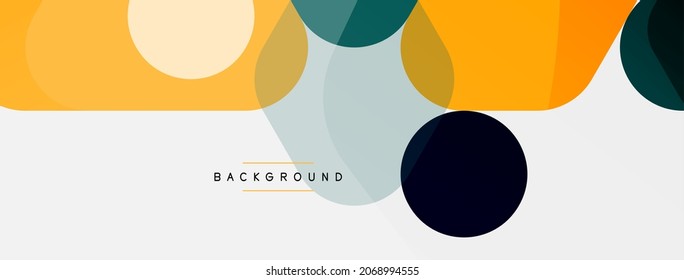 Color bubbles and rounded geometric shapes on white. Vector geometric minimal abstract background for wallpaper, banner, background, landing page